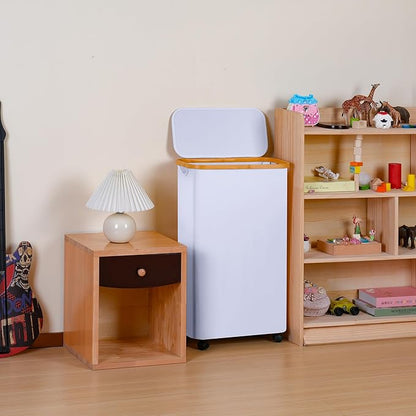 Slim Laundry Basket with Wheels, Narrow Hampers