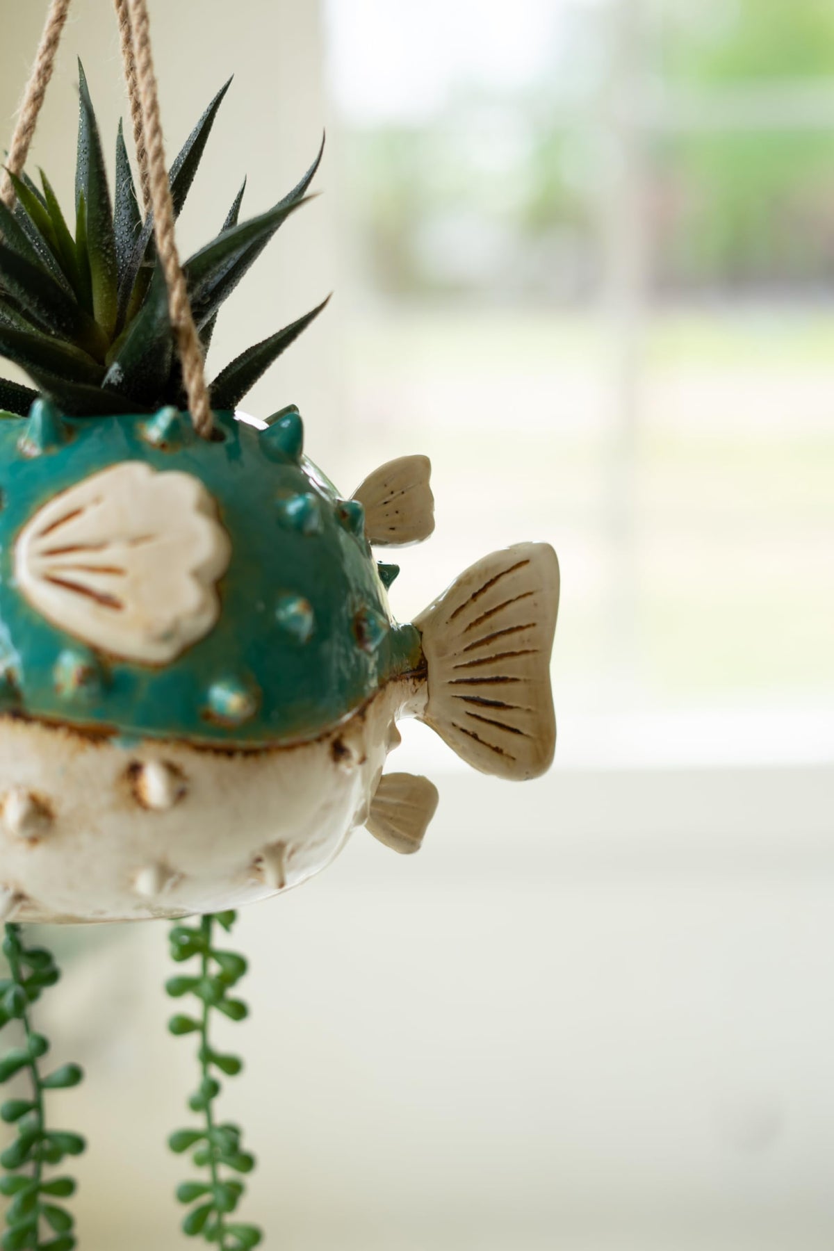 Hanging Blowfish Planter (Min 2) in Ceramic by Kalalou