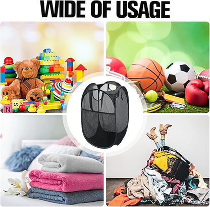 AQQA 6 Pcs Handy Laundry Collapsible Mesh Foldable Hampe, Popup Laundry Basket