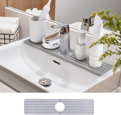WIFORH Faucet Mat for Kitchen Sink, 16 inch Long Diatomite Fast Drying Stone