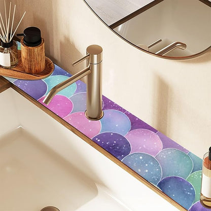 Kitchen Sink Splash Guard 2 PCS 30 Inch Sink Faucet Mat Splash Guard