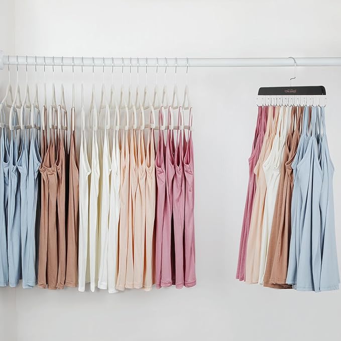 TOPIA HANGER Bra Hanger for Closet, 2 Pack Tank Top Hangers 40 Hooks Capacity