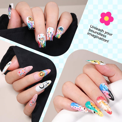 18 Color 3D Nail Art Pens Set, 0.7MM Nail Polish Pens for Nail Art Dotting Pen Drawing Painting Liner Brush for DIY Nail Design, Home & Salon Manicure Tools