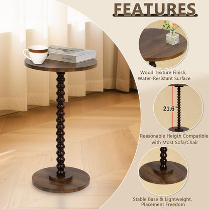 Tohiasen Round Side Table, Small End Table for Small Space, Easy Assembly
