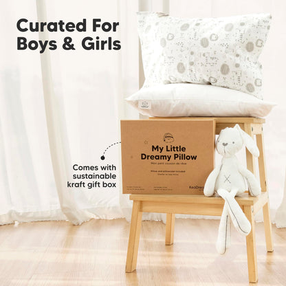 Toddler Pillow with Pillowcase - 13x18 My Little Dreamy Kids Travel Bed Pillows for Sleeping, Organic Cotton Small Pillowcase, Soft & Breathable, Machine Washable, Toddlers 2-5 years old (Wild Picnic)