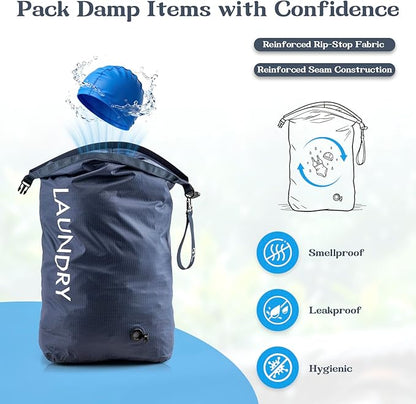 Travel Laundry Bag, Vacuum Compression Dirty Clothes Travel Bag, Waterproof