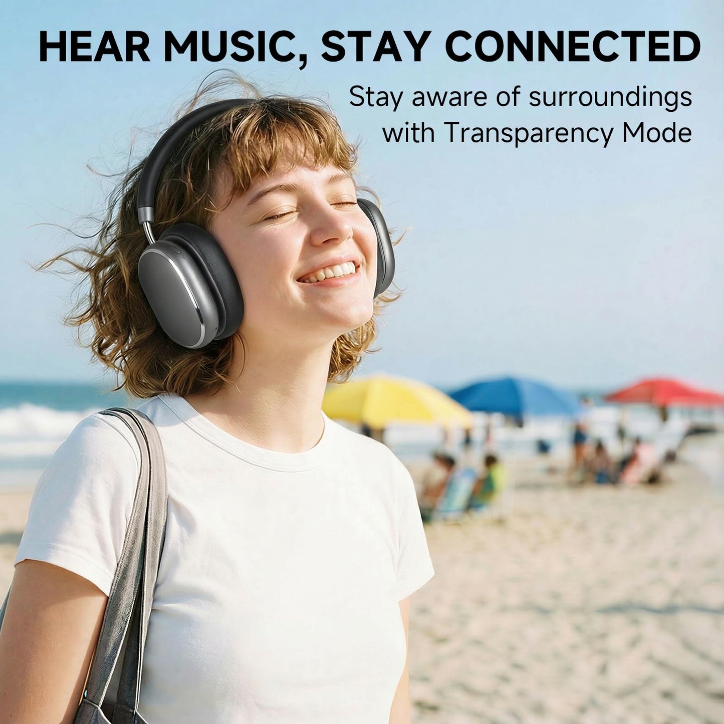 FOFUN NC95 Hybrid Active Noise Cancelling Headphones with Knob Control, 120H Playtime Over Ear Headphones Wireless Bluetooth 6.0, App Control, Hi-Res Audio, Comfort Fit, Clear Calls for Travel/Workout