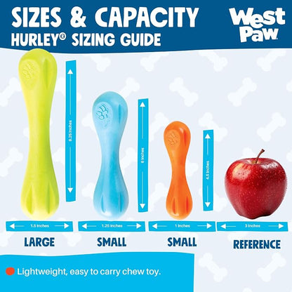 WEST PAW Zogoflex Hurley Dog Bone Chew Toy – Floatable Pet Toys for Aggressive Chewers, Catch, Fetch – Bright-Colored Bones for Dogs – Recyclable, Dishwasher-Safe, Non-Toxic, Small, Granny Smith