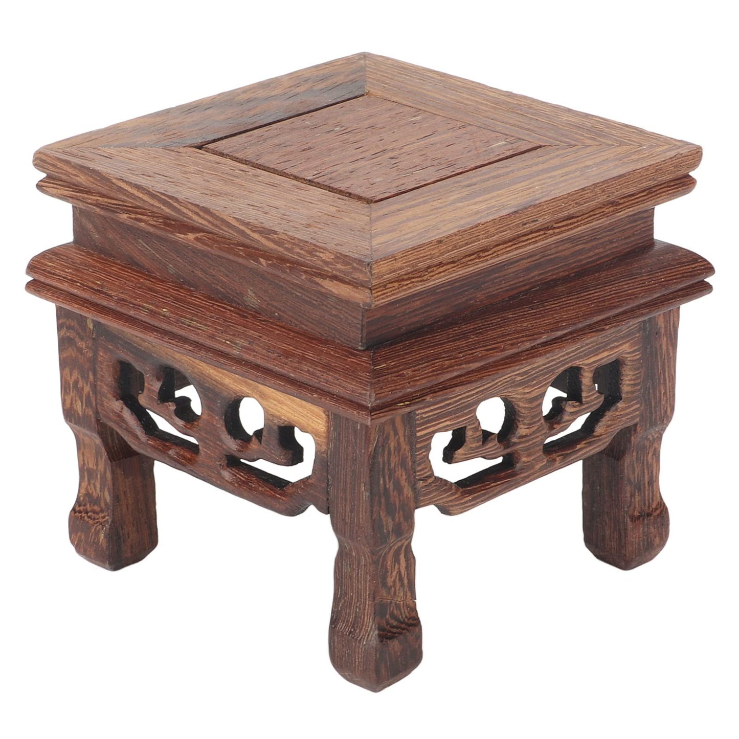 Yosoo Health Gear Wood Display Stand Base Small Tabletop Teapot Display Stand, Wood Carved Pedestal Oriental Home Decoration for Vase Flower Pots Teapot Fishbowl Table Lamp