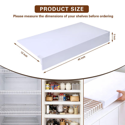 Supiezent Wire Shelf Covers for Pantry,Closet,Wire Rack Covers for Shelves,Pantry,Shelf Covers for Wire Shelving,(5 Pcs) (White, 40 * 12inch)