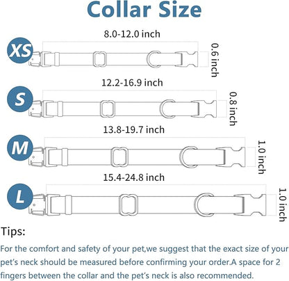 Soft Leather Dog Collar and Leash (6.6') Set - Stylish Rose Gold Heavy Duty Metal Buckle, 4 Adjustable Lengths Leash for Small Medium Large Dogs - Comfortable & Easy to Clean (S, Light Purple)