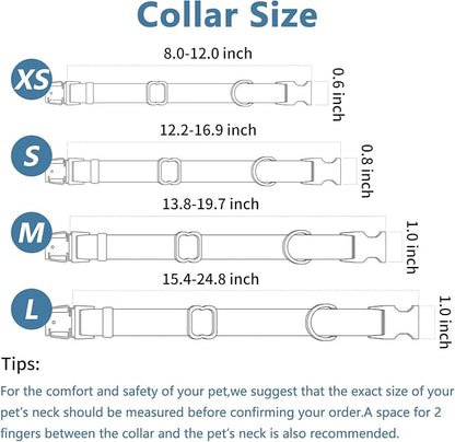 Soft Leather Dog Collar and Leash (6.6') Set - Stylish Rose Gold Heavy Duty Metal Buckle, 4 Adjustable Lengths Leash for Small Medium Large Dogs - Comfortable & Easy to Clean Light Blue S(12.2"-16.9")