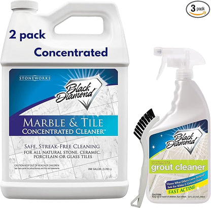 Black Diamond Stoneworks Marble & Tile Cleaner Gallon + Ultimate Grout Cleaner