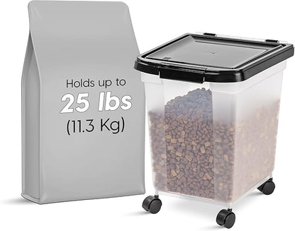 IRIS USA Airtight Dog Food Storage Container, WeatherPro, Removable Wheels