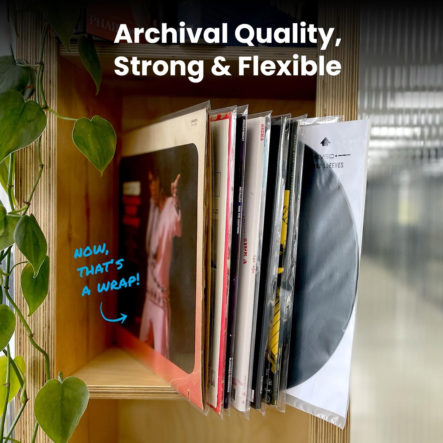 EVEO 25 Vinyl Record Sleeves Outer – Crystal Clear Outer Vinyl Sleeves LP Album Covers 12.75"x12.75" | Perfect Fit Protective 3 Mil Protection for Single & Double LPs - Archival Standard