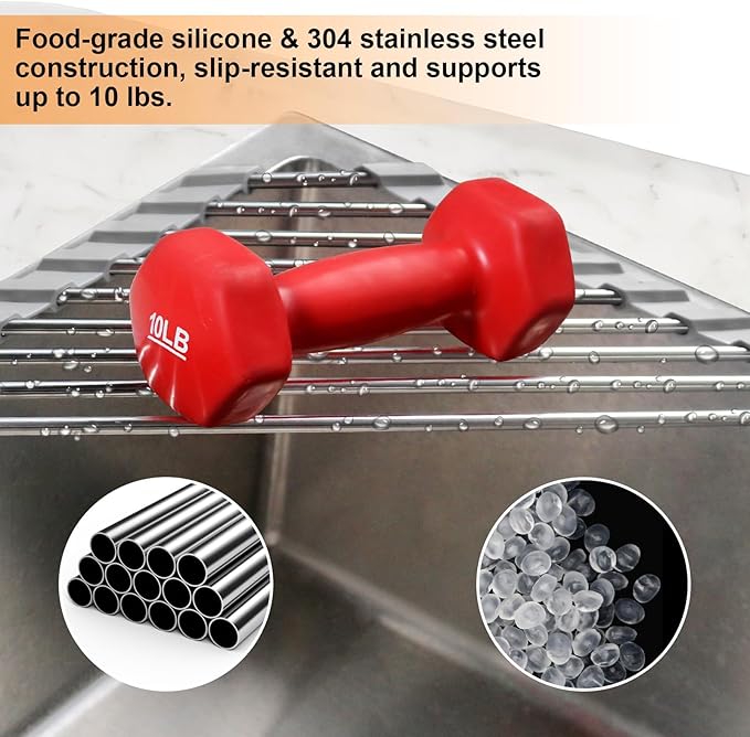 Corner Sink Caddy Triangle Dish Drying Rack