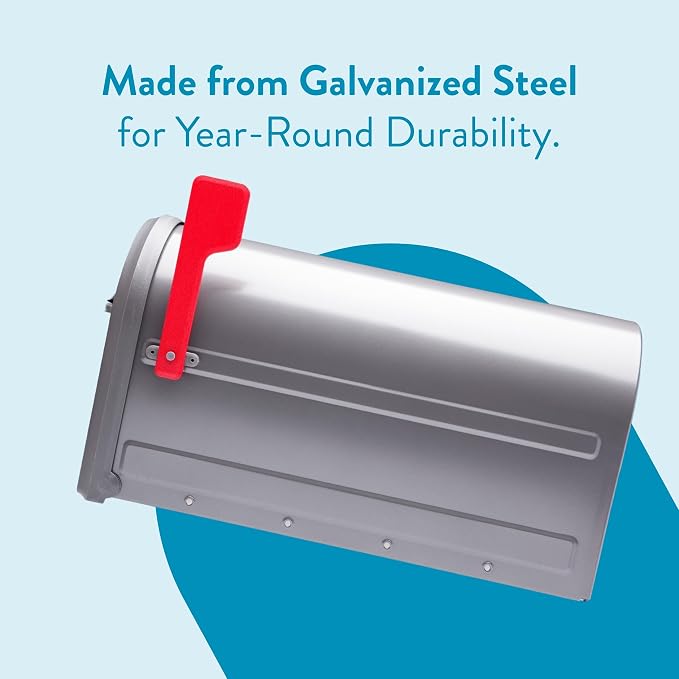 Architectural Mailboxes Mapleton Steel Post Mount Mailbox, Graphite, Large | Galvanized steel build for outside with rust-resistant powder-coat finish and a magnetic door closure. USPS approved.