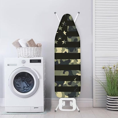 America Flag Ironing Board Cover, Camouflage Stripe Star Elastic Edges Non-Slip