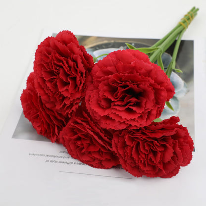 10 Pcs Artificial Carnation Flowers for Wedding Bridal Bouquets Home Table Centerpieces Decor Floral Arrangements Supplies (Red)