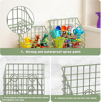 2 PackBath Toy Organizer, Wall Mounted Shower Storage Basket