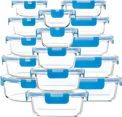 M MCIRCO 30 Pieces Glass Food Storage Containers