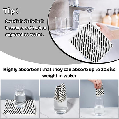 6 Pack Swedish Dishcloths for Kitchen, Swedish Rags Dish Towels