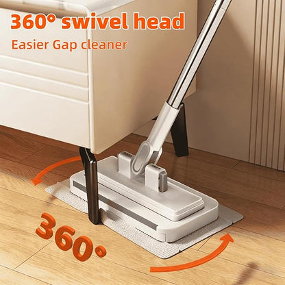 Snap Grip Mini Mop Stick with 39in Handle — Zero-Touch Gap Dust Cleaner &