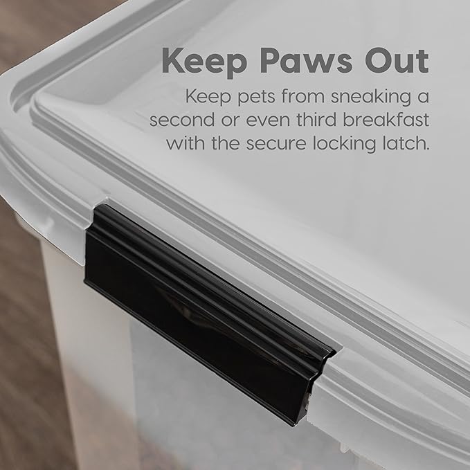 IRIS USA Airtight Dog Food Storage Container, WeatherPro, Removable Wheels