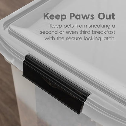 IRIS USA Airtight Dog Food Storage Container, WeatherPro, Removable Wheels