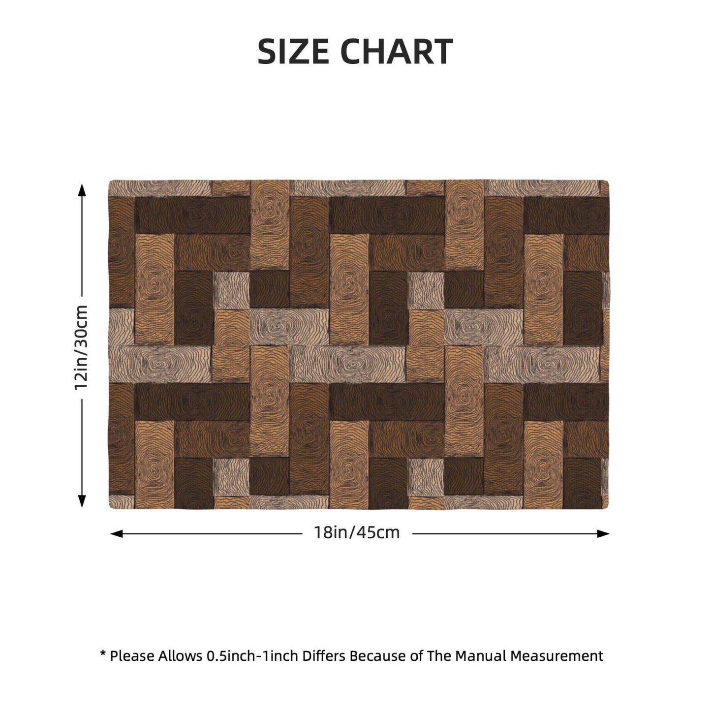 XALOGEER Brown Beige Placemats Set of 4 Parquet Pattern Wooden Style Linen Place Mat Washable Double Layer Table Mats for Kitchen Dining Decoration 12x18 Inch