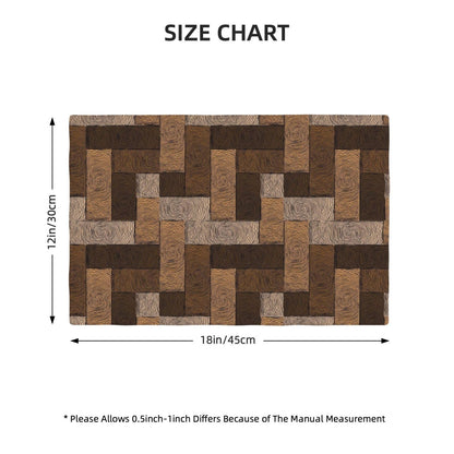 XALOGEER Brown Beige Placemats Set of 4 Parquet Pattern Wooden Style Linen Place Mat Washable Double Layer Table Mats for Kitchen Dining Decoration 12x18 Inch