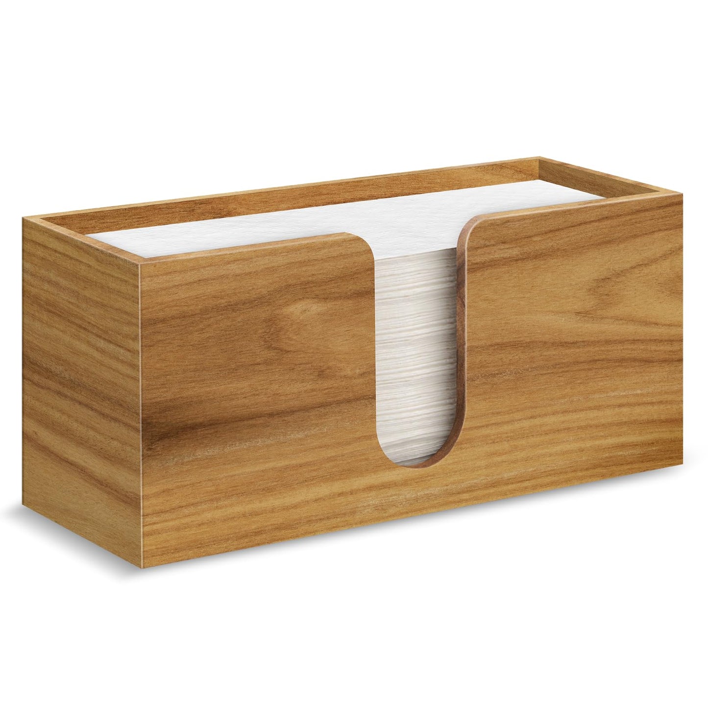 Acacia Wood Paper Towel Dispenser Countertop, Paper Towel Holder for Bathroom Kitchen Napkin Holder Folded Paper Towel Dispenser Fits Multifold, C-Fold, Z-Fold, Trifold - Home Kitchen Bathroom