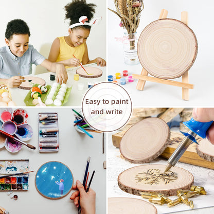 Maputune 8 Pcs 11-12 in Large Unfinished Wood Slices for Centerpieces, Natural Rustic Wooden Plate for DIY Craft, Round Wood Chips for Signage Painting Wedding Party Christmas Decor
