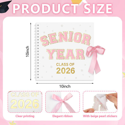 Tenceur Senior 2026 Graduation Scrapbook Kit 10 x 10 Inch Class of 2026 DIY Memory Photo Book with Letter Stickers Graduation Gift for Senior 2026 Students