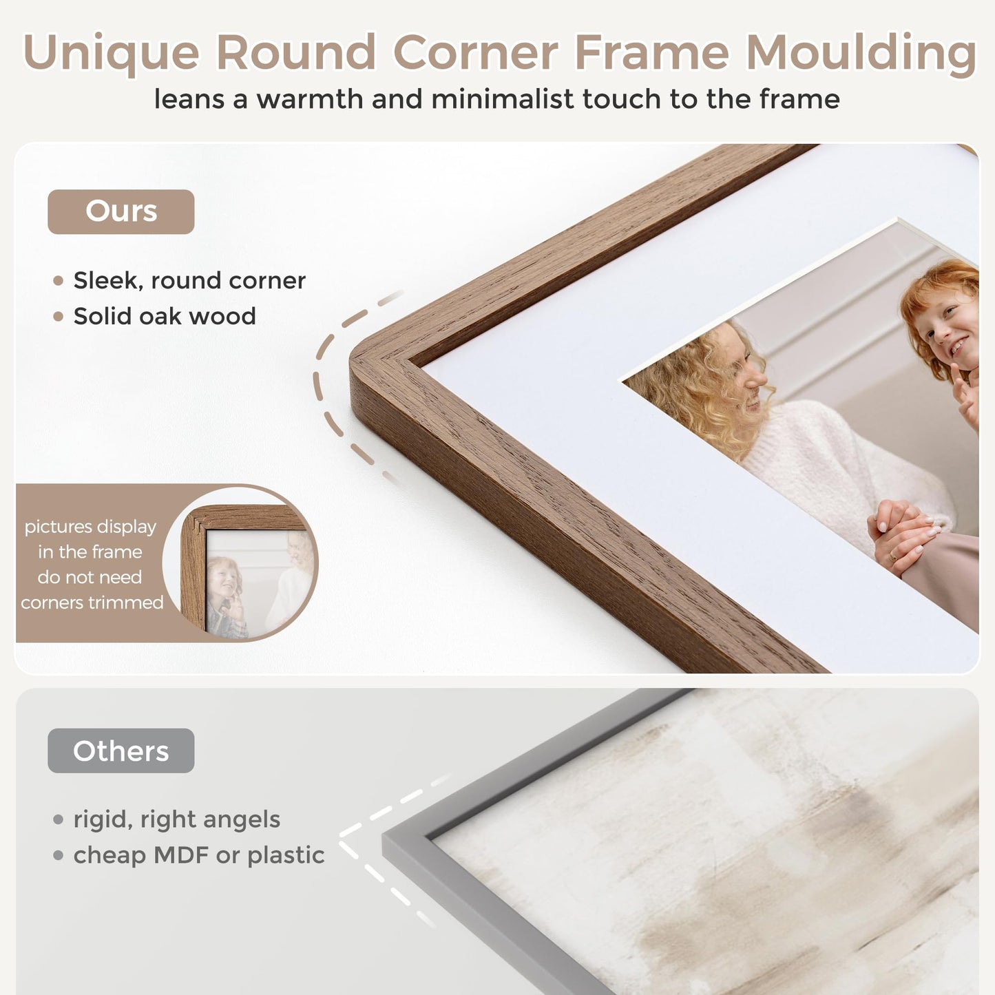 FLYJOE 11X14 Picture Frame | Solid Oak Wood 11 X 14 Picture Frame With Mat For 8X10 | 11X14 Poster Frame | Plexiglas And Hanging Hardware Included | 11 By 14 Photo Frame Wood (Walnut, 3 Packs)