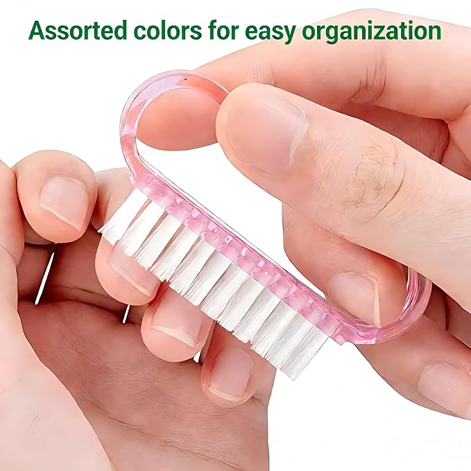 12-Pack Handle Grip Nail Brush, Fingernail Scrub Cleaning Brushes