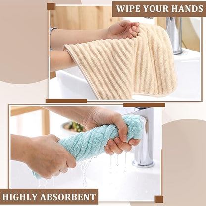 4 Pcs Hand Towel for Bathroom 14 x 30 Inch Neutral Microfiber Quick Dry