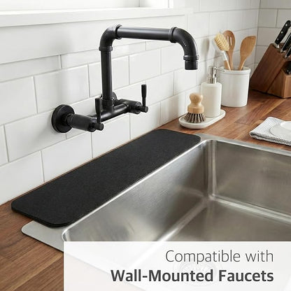 Customizable Faucet Mat for Kitchen Sink: 24"L x 4"W Cuttable Bathroom Counter