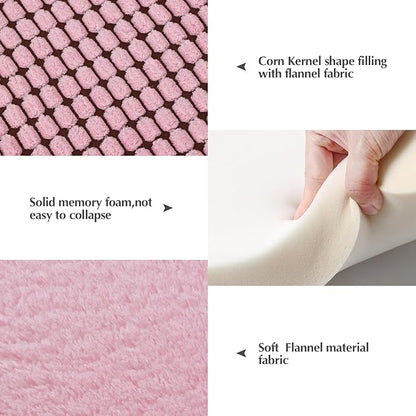 BVAGSS Reversible Dog Crate Pad, Memory Foam Pet Bed Mat, Soft Warm Machine Washable Sleeping Kennel Mattress for Small Medium Dogs XH079 (30''x20''x1.6'',Pink)