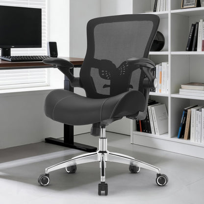 Big and Tall Office Chair 400lbs, Ergonomic Desk Chair with Wide 3D Modeling Foam Seat Cushion Heavy Duty Computer Chair with Adjustable Lumbar Support & Arms, Mesh Executive Chair for Home Office