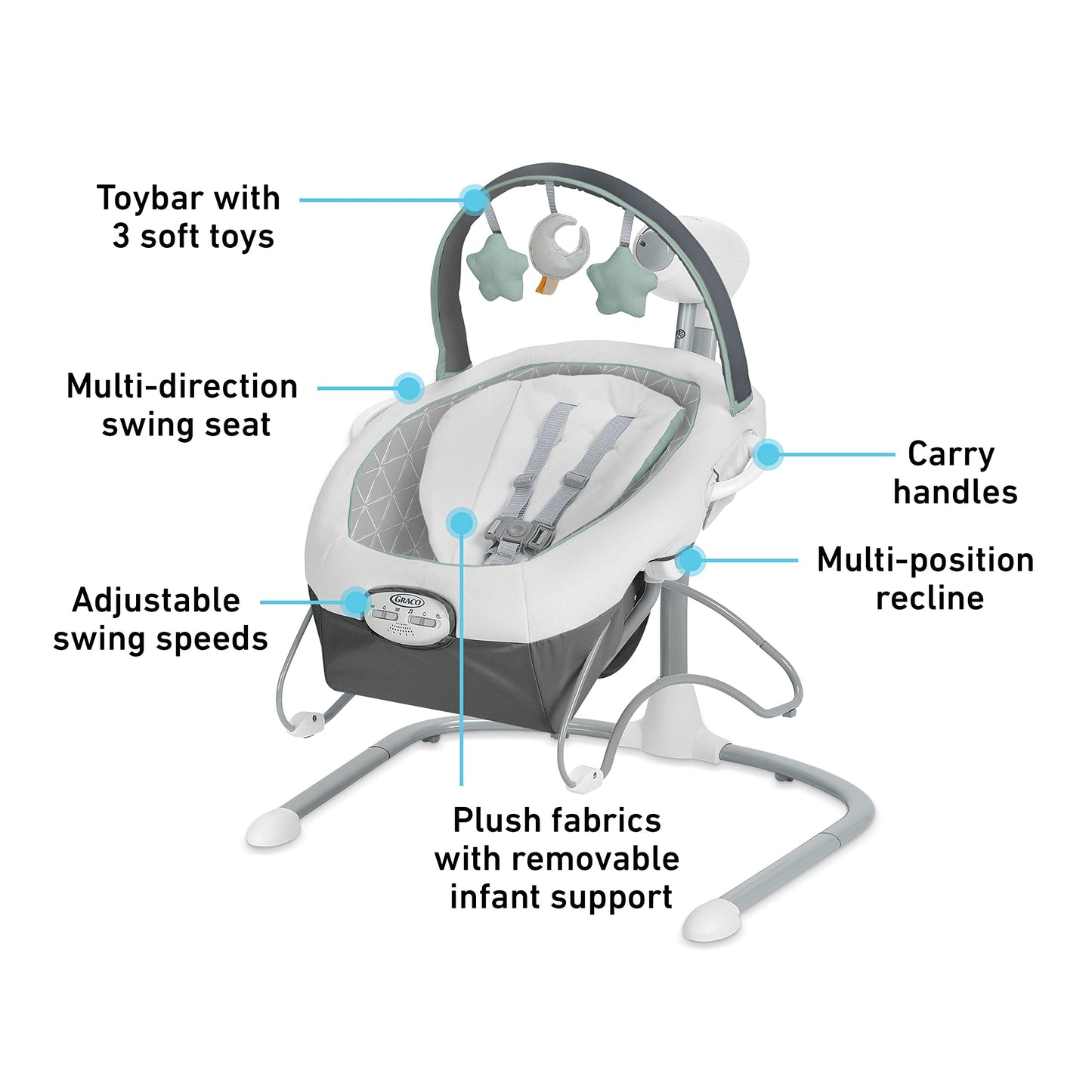 Graco Soothe 'n Sway LX Baby Swing with Portable Bouncer