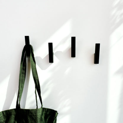 TheHrdwoodCom Wood Wall Hooks - Set of 4 - Solid Black Walnut Wood Coat Hooks for Hanging Hat, Purse, Backpack, Bag, Jacket - Modern Farmhouse Decor for Wall and Practical Entryway Hooks (Walnut)