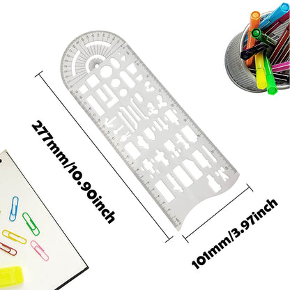 1 Traffic Accident Drawing Ruler Road Traffic Accident Site Map Survey Traffic Drawing Template Ruler Accident Vehicle Drawing Ruler (Light Blue)