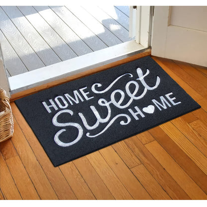 AAZZKANG Door Mats Outdoor with Non Slip Rubber Backing Durable Outdoor Doormat Easy to Clean Welcome Front Door Mat for Indoor,Entry,High Traffic Areas Black
