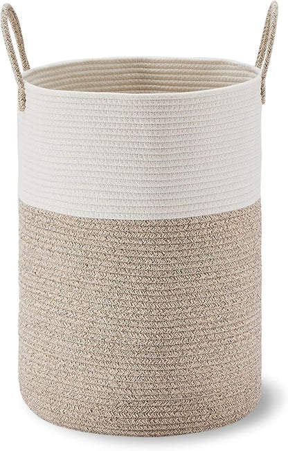 VIPOSCO Large Laundry Hamper, Tall Woven Rope Storage Basket