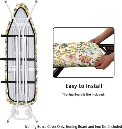 Butterfly Daisy Flower Ironing Board Pad and Cover Durable Thick Daisy Ironing