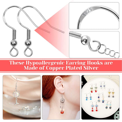 Thrilez 3080Pcs Earring Supplies Kit - Includes Hooks, Backs, Rings, Pins, Posts and Tools for Making and Repairing