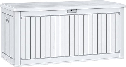 YITAHOME 260 Gallon Large Deck Box with Divider & Side Handles, Outdoor Double-Wall Storage for Patio Furniture Cushions, Garden Pool Accessories, Waterproof & Lockable