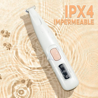 Iaolose Paw Trimmer, Upgrade Multifunctional Pet Hair Clippers Waterproof Rechargeable Pet Shaver with LED Light, Pet Paw Trimmer for Paws Eyes Ears Face Rump (1PC), White