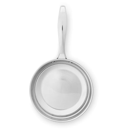 Amazon Basics 2-Piece Oven Safe, Riveted Handle Stainless Steel Induction Frying Pan Set - Silver, 8-inch & 10-inch